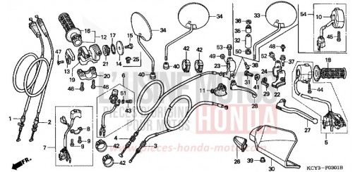 HANDLE LEVER/SWITCH/CABLE (DK/ED/U) XR400R1 de 2001